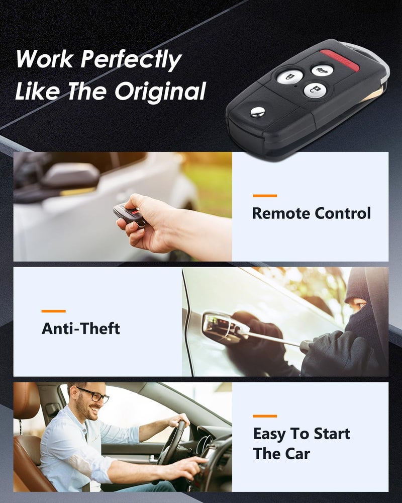OCPTY Replacement 1Pcs Flip Key Fob for Acura for MDX for Acura for RDX 2007-2013 N5F0602A1A - Image 5
